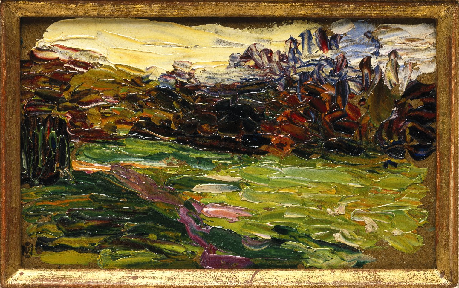 Gabriele Münter. Nightfall in St. Cloud, 1906, oil on paperboard