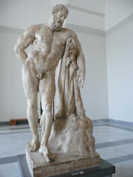 Farnese Hercules, 3rd century CE. Greek god found in the Roman Baths of Caracalla