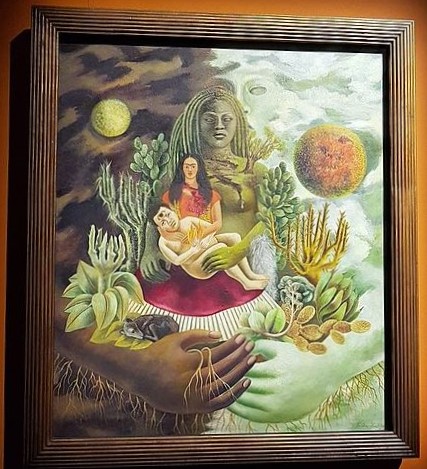 Painting, Frida Kahlo, The Love Embrace of the Universe, the earth, Mexico and Mexico, myself, Diego, and Senor Kolotl, 1949