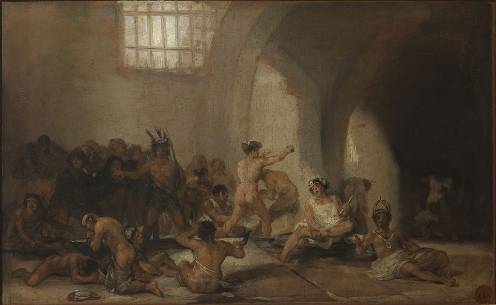 Oil on panel, The Madhouse, 1812-19, Francisco Goya