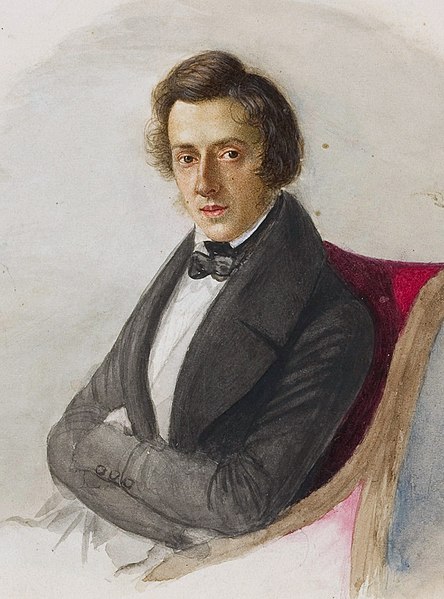 Watercolor and ink on bristol board, Portrait of Fredrick Chopin, 1836, Maria Wodzinska,