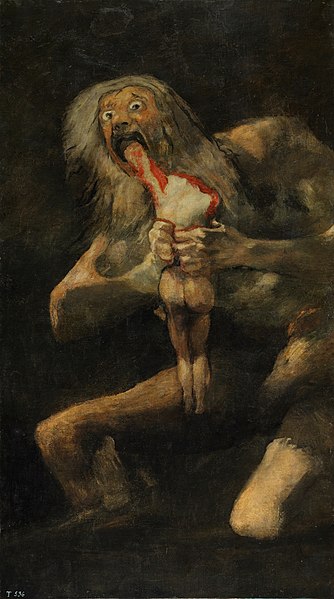 Oil on canvas, Satan Devouring his Son, 1819-23, Francisco de Goya