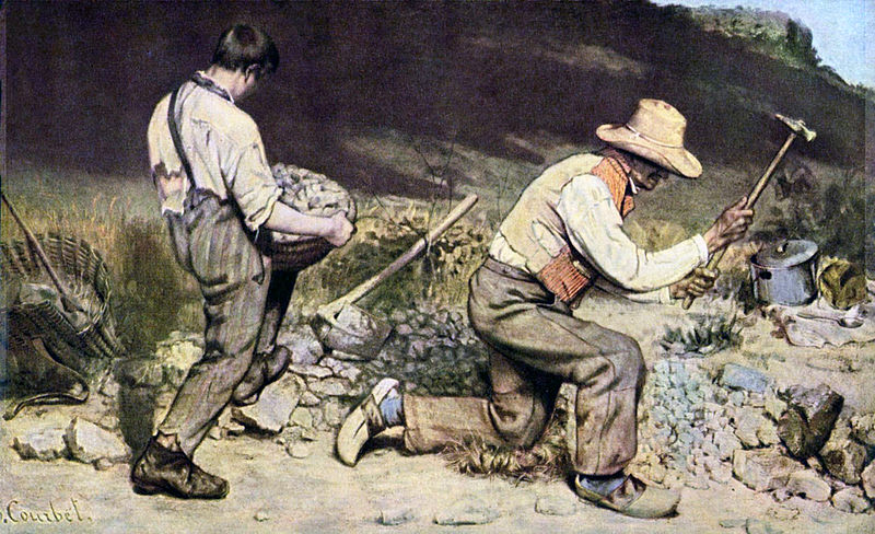 Oil on canvas, The Stone Breakers, 1850, Gustave Courbet