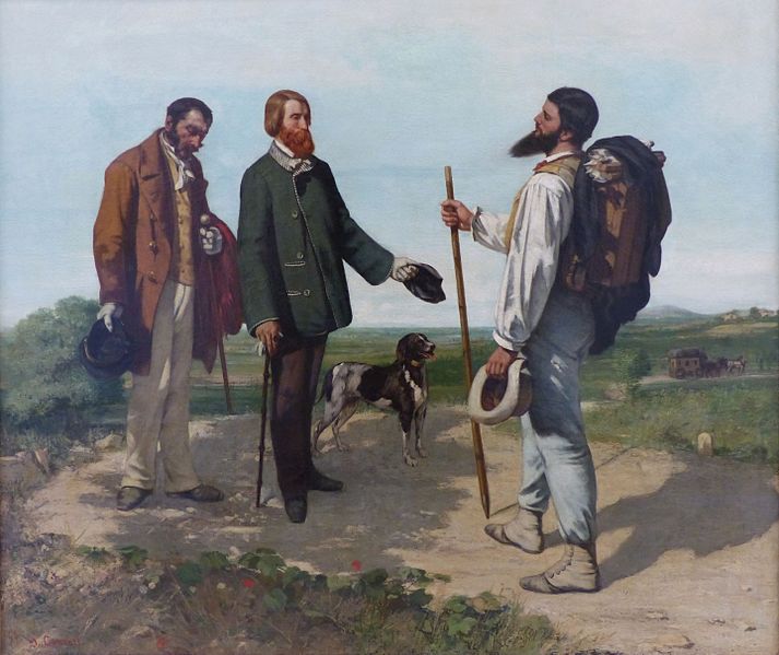 Oil on canvas, Bonjour Mr. Courbet, 1854, Gustave Courbet
