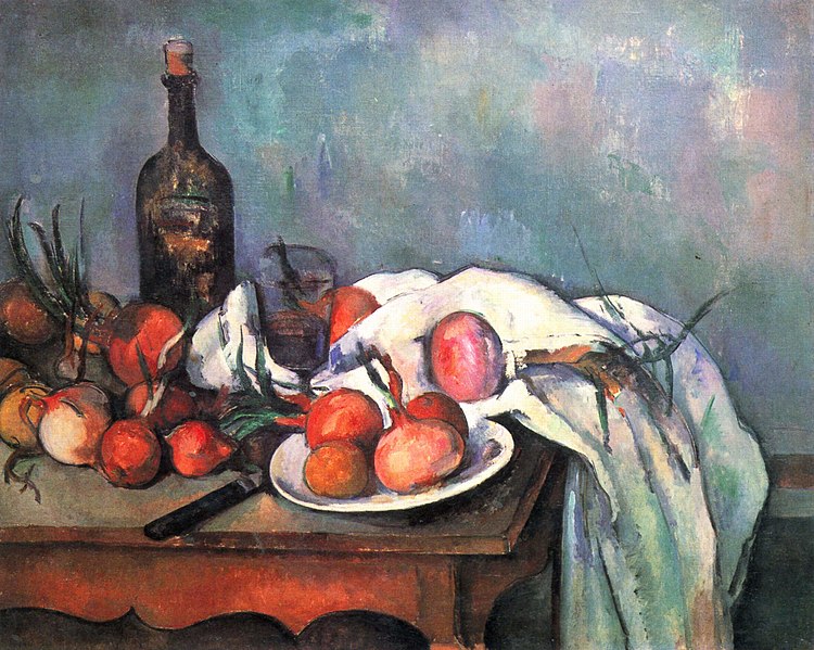 Oil on canvas, Still Life With Onions, 1896-98, Paul Cezanne