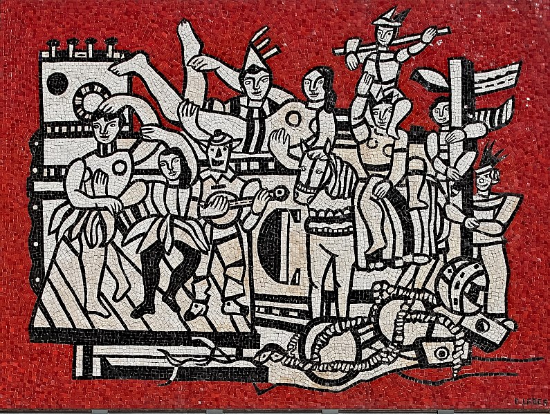 Fernand Leger, Grand Parade with Red Background, mosaic, 1958