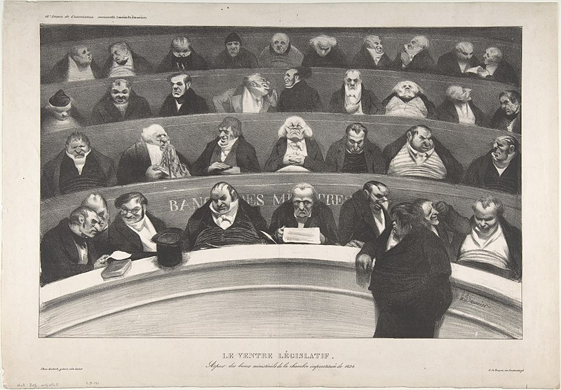 Lithograph on paper, The Legislative Belly, January 1834, Honoré Daumier