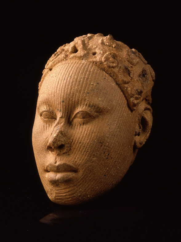 This 11th-15th century terracotta head from Ife, Nigeria was probably made by a Yoruba male artist who was also a brasscaster. Ethnologisches Museum Afrika, III C 27526.