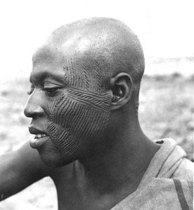 Ethnic scarification, ca 1943,Northern Nigeria, From an album owned by John Atherton.