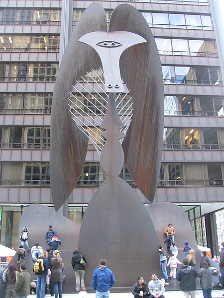 Pablo Picasso, Chicago Picasso, cor-ten steel, 1967, 50’x18’, Daley Plaza, Chicago