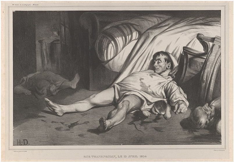 Lithograph, Rue Transnonain, 15 April, 1834, Honoré Daumier