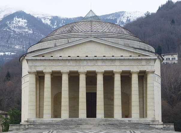 Façade of Tempio Canoviano, Possagno, Veneto, Italy.