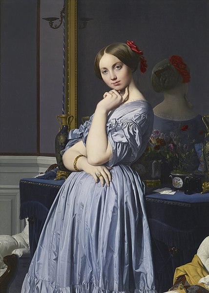 Jean-Auguste-Dominique-Ingres, Comtess d’Haussonville, 1845, 52x36”, oil on canvas, The Frick Collection.