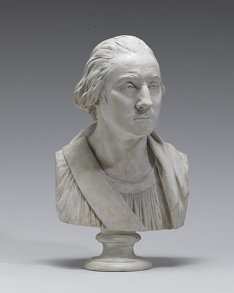 Jean-Antoine Houdon, George Washington, 1786-93, preparatory bust, plaster, 20 11/16x 10 3/8”, National Gallery of Art, Washington D.C.