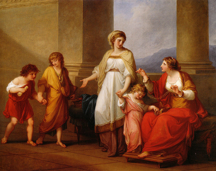 Angelica Kaufmann, Cornelia, Mother of the Gracchi, 1785, oil on canvas Richmond, Virginia Museum of Fine Arts, 40x50”.