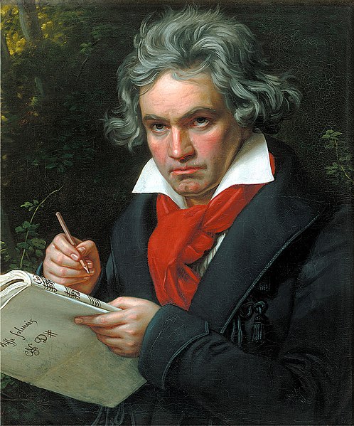 Joseph Karl Stieler, Ludwig van Beethoven, 1820, oilon canvas, 24x20”, Beethoven-Haus, Bonn, Germany.