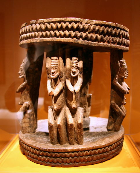 Stool depicting the cosmos, Dogon, late 19th to early 20th century, wood and pigment.