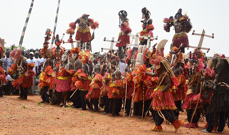 Dogon dance with kanaga masks, Mali.