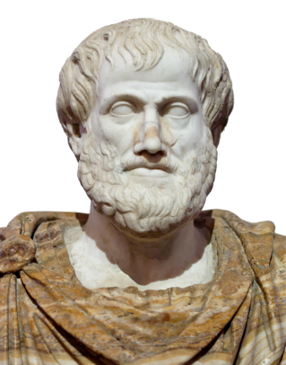 Marble bust of Aristotle.