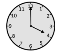 Analog clock at 4:00.