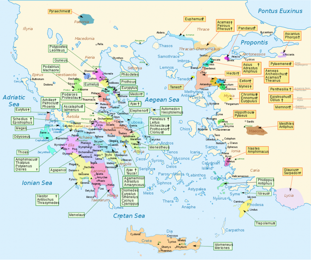 Map of Homer's Greece