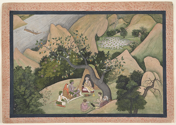 Rama, Sita, and Lakshmana at the Hermitage of Bharadvaja