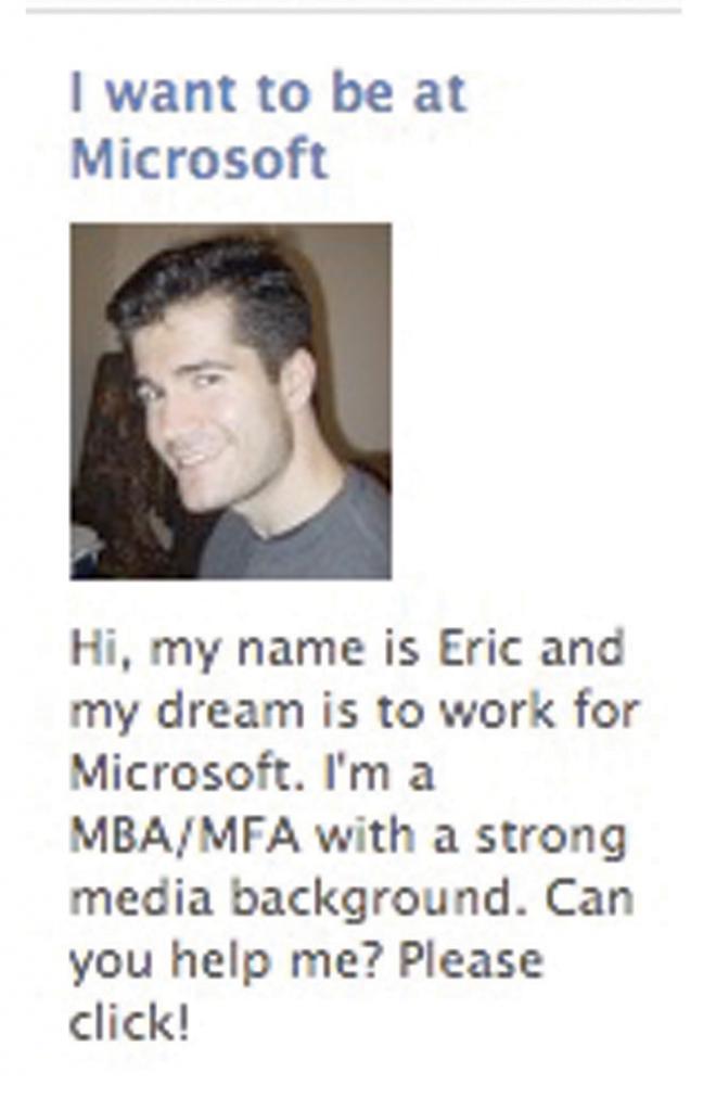 Eric Barker's Facebook advertisement